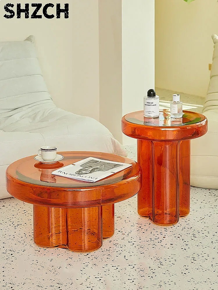 Conference Table Round - Scandinavische ronde glazen salontafel voor de