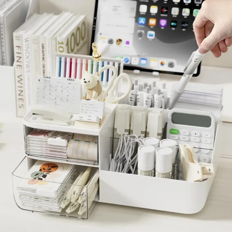 Office Furniture Cabinets - 1 stuks bureau-cosmetica-organizer met laden, pennenhouder,