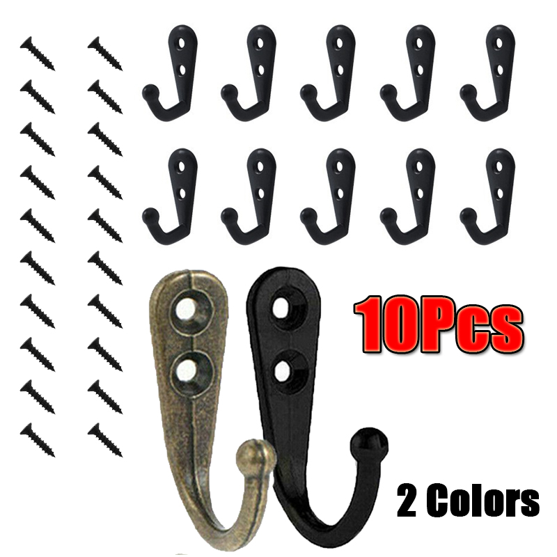 Wall Organizer Pocket - 10 stuks wandbevestigde kapstokhaak rustieke badjashaak
