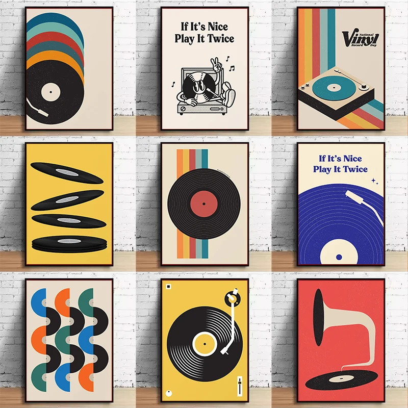 Mid Century Vinyl Record Canva - Office Furniture Loft recensie en prijs